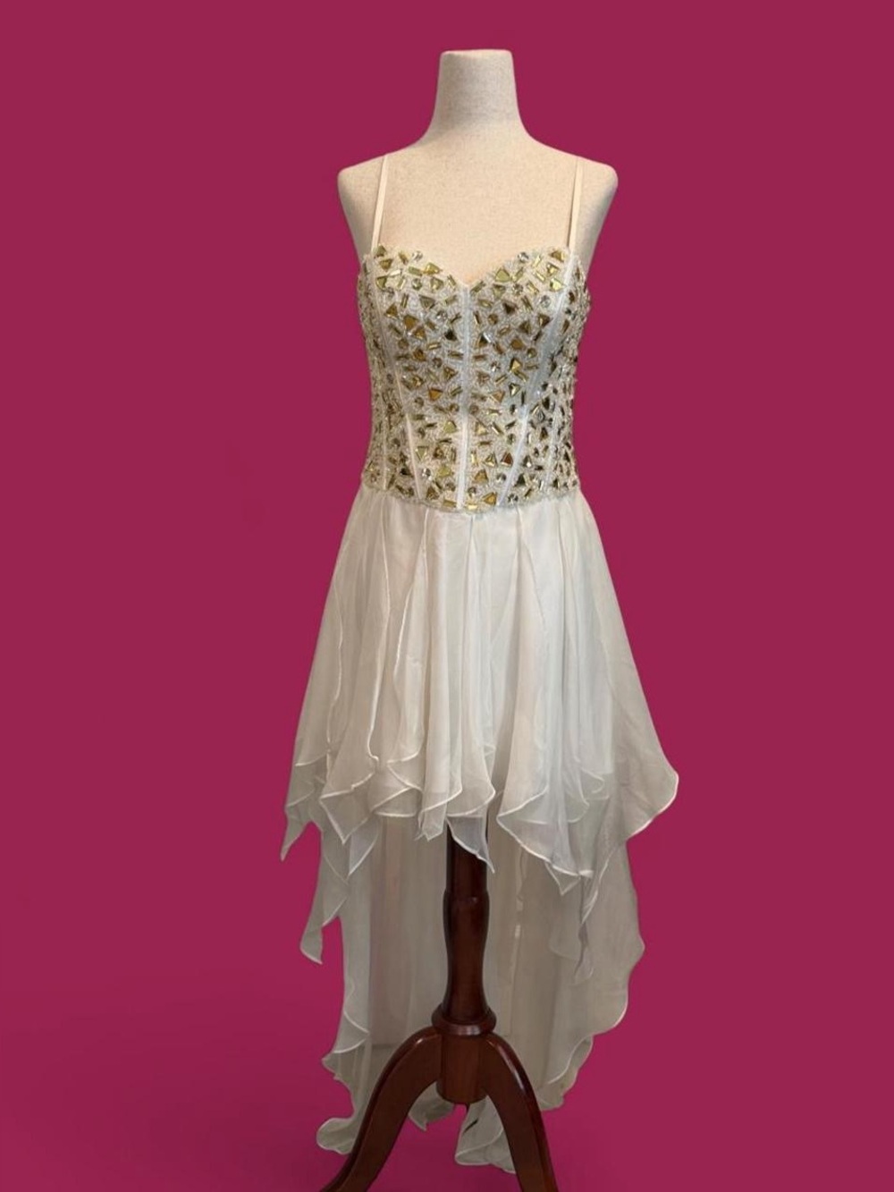 White and Gold Y2K Fairy Dress